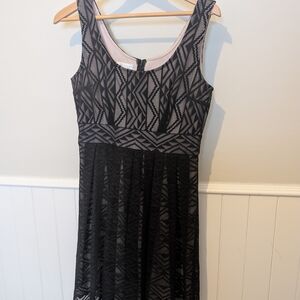 Elegant Black and Gray Geometric Dress